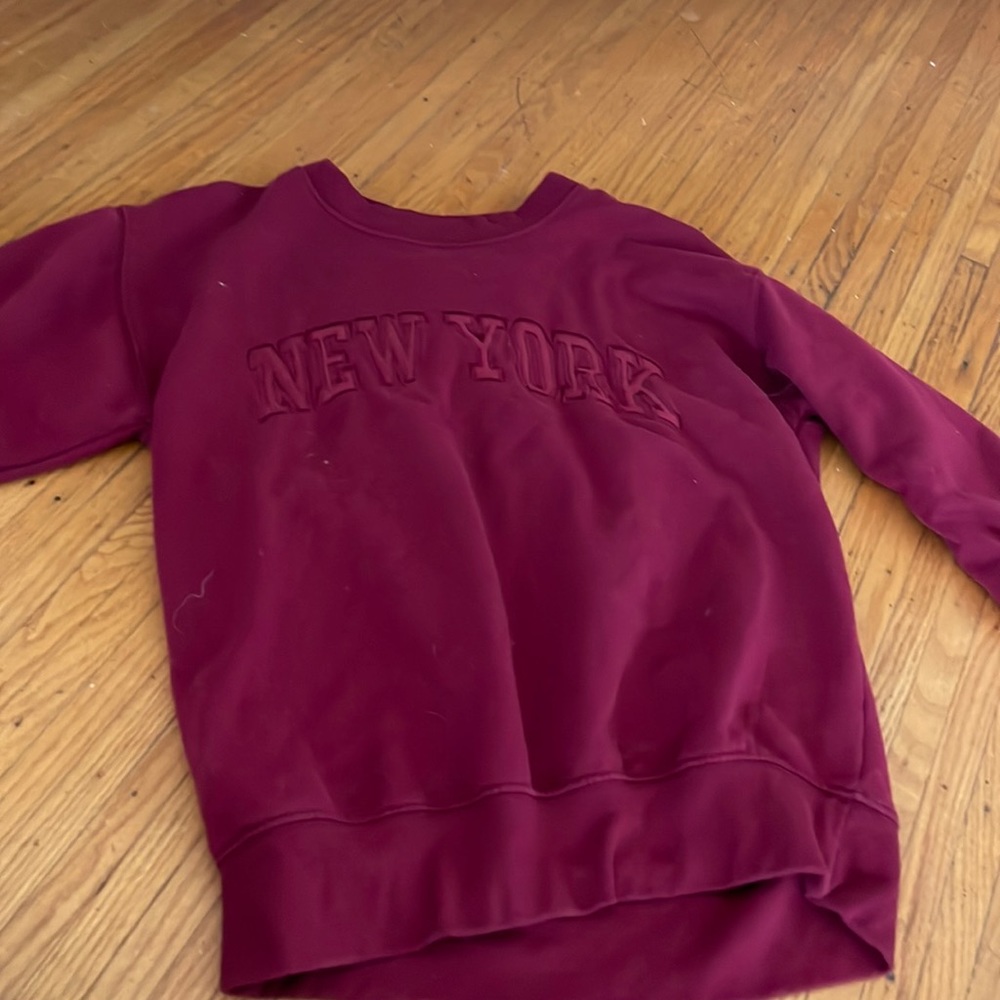 Red New York crewneck sweater